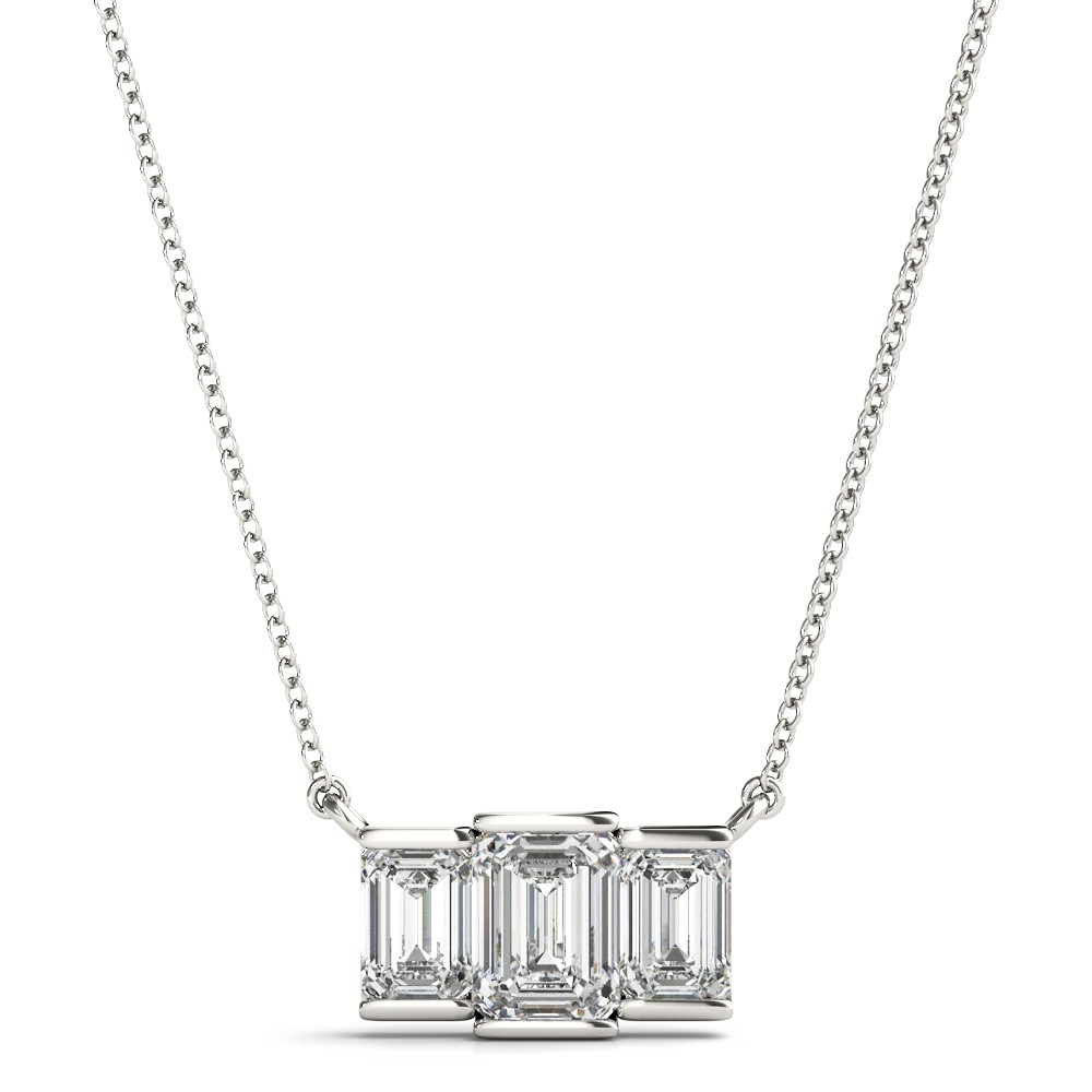 Prong Set Natural Diamond  Necklace