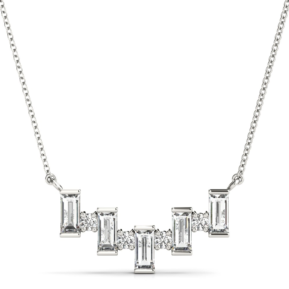 Prong Set Natural Diamond  Necklace