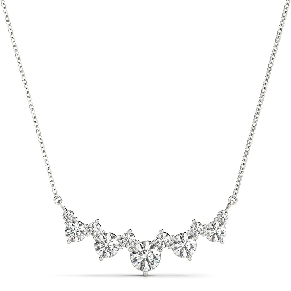 Prong Set Natural Diamond  Necklace