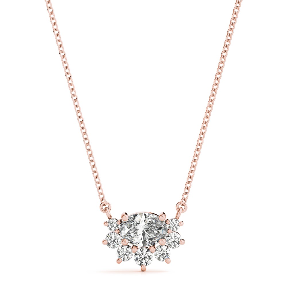 Prong Set Natural Diamond  Necklace