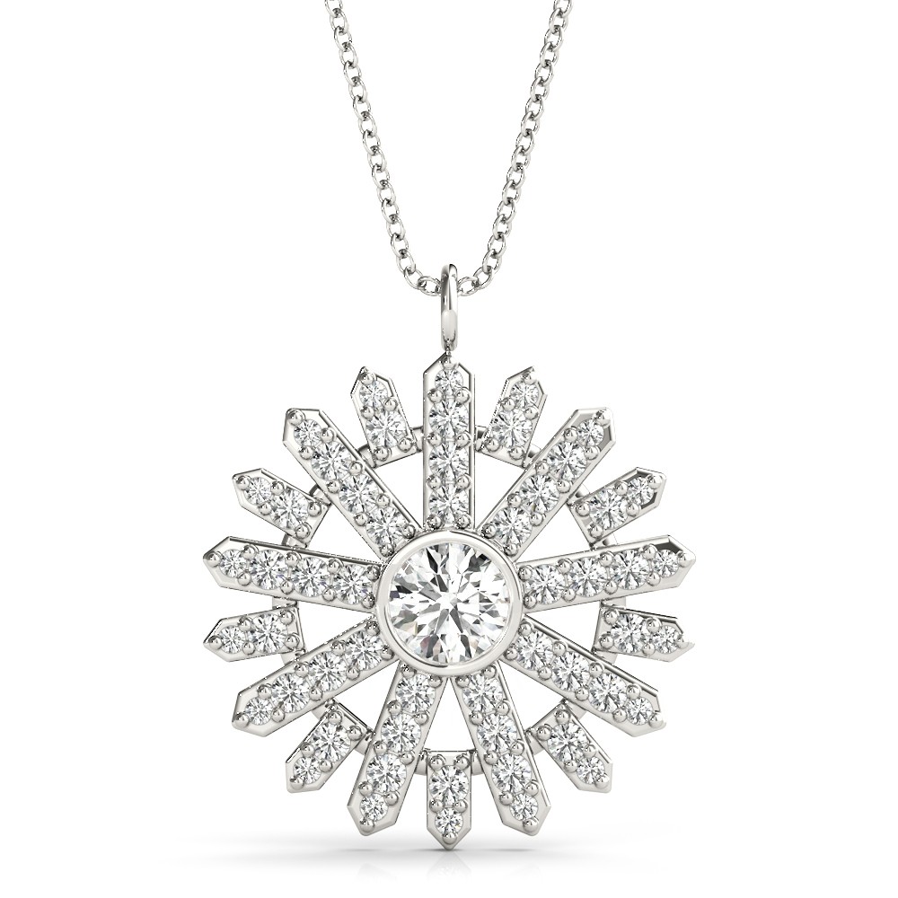 Bezel Set Natural Diamond  Necklace