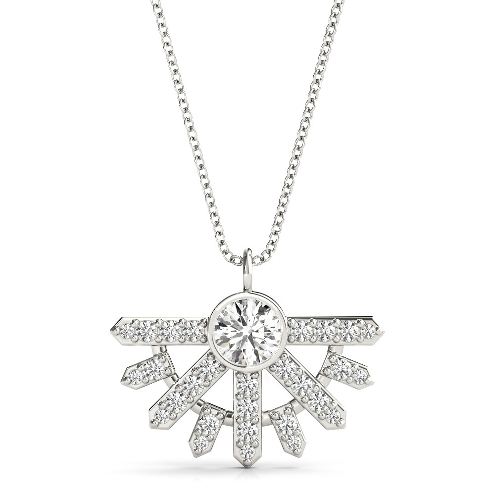 Bezel Set Natural Diamond  Necklace