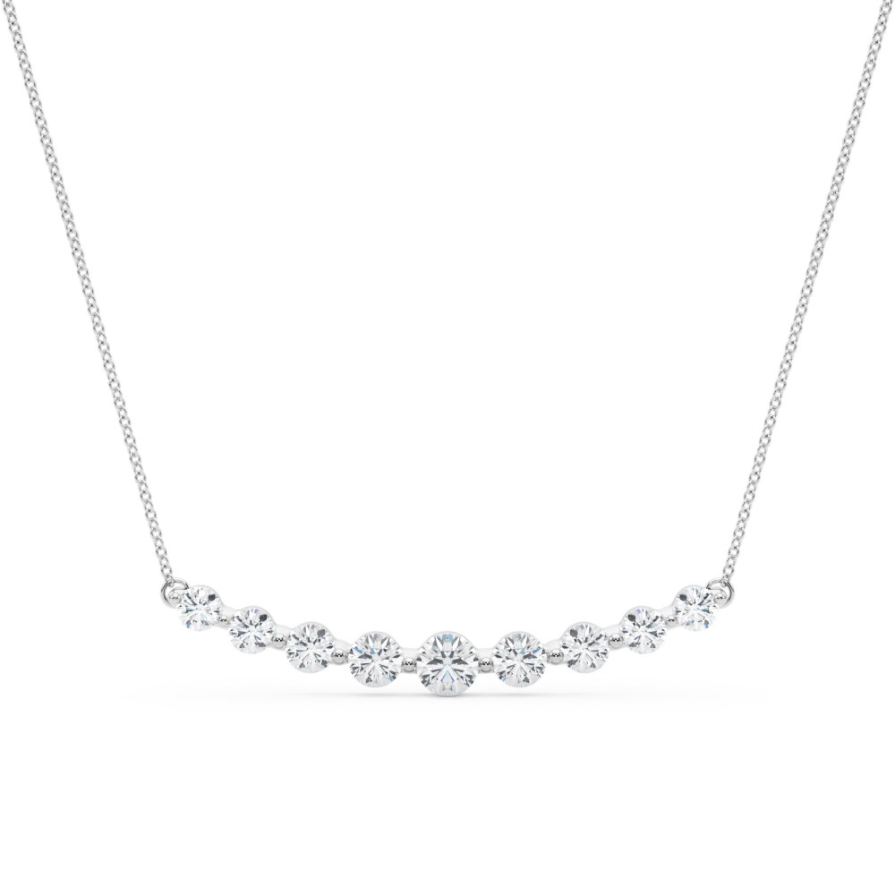 Prong Set Natural Diamond  Necklace