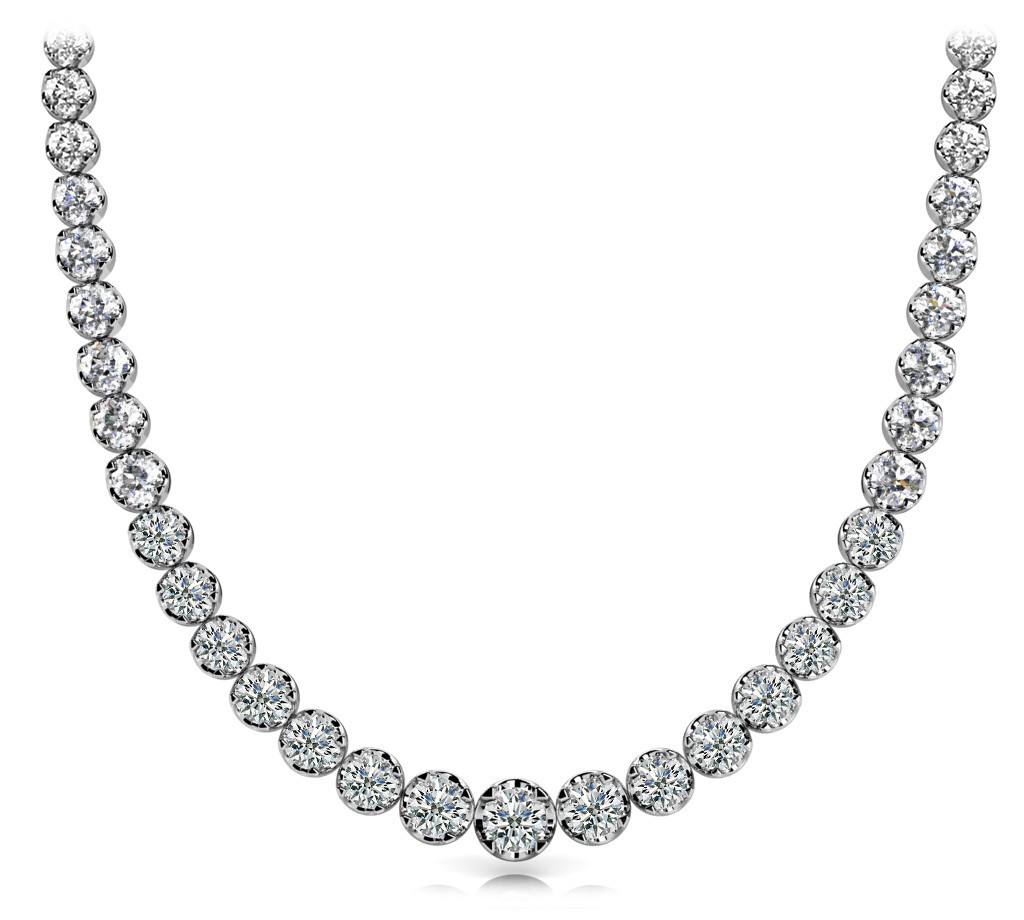 4 Prong Set Lab-Created Diamond  Necklace