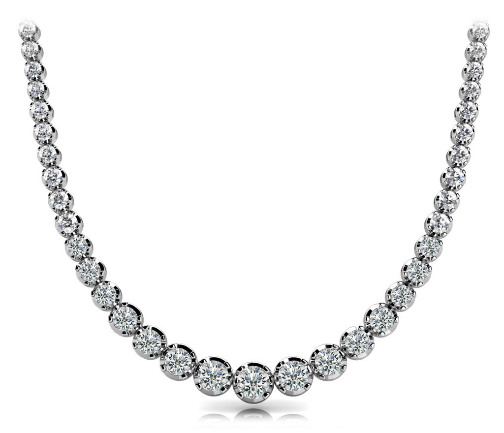4 Prong Set Natural Diamond  Necklace