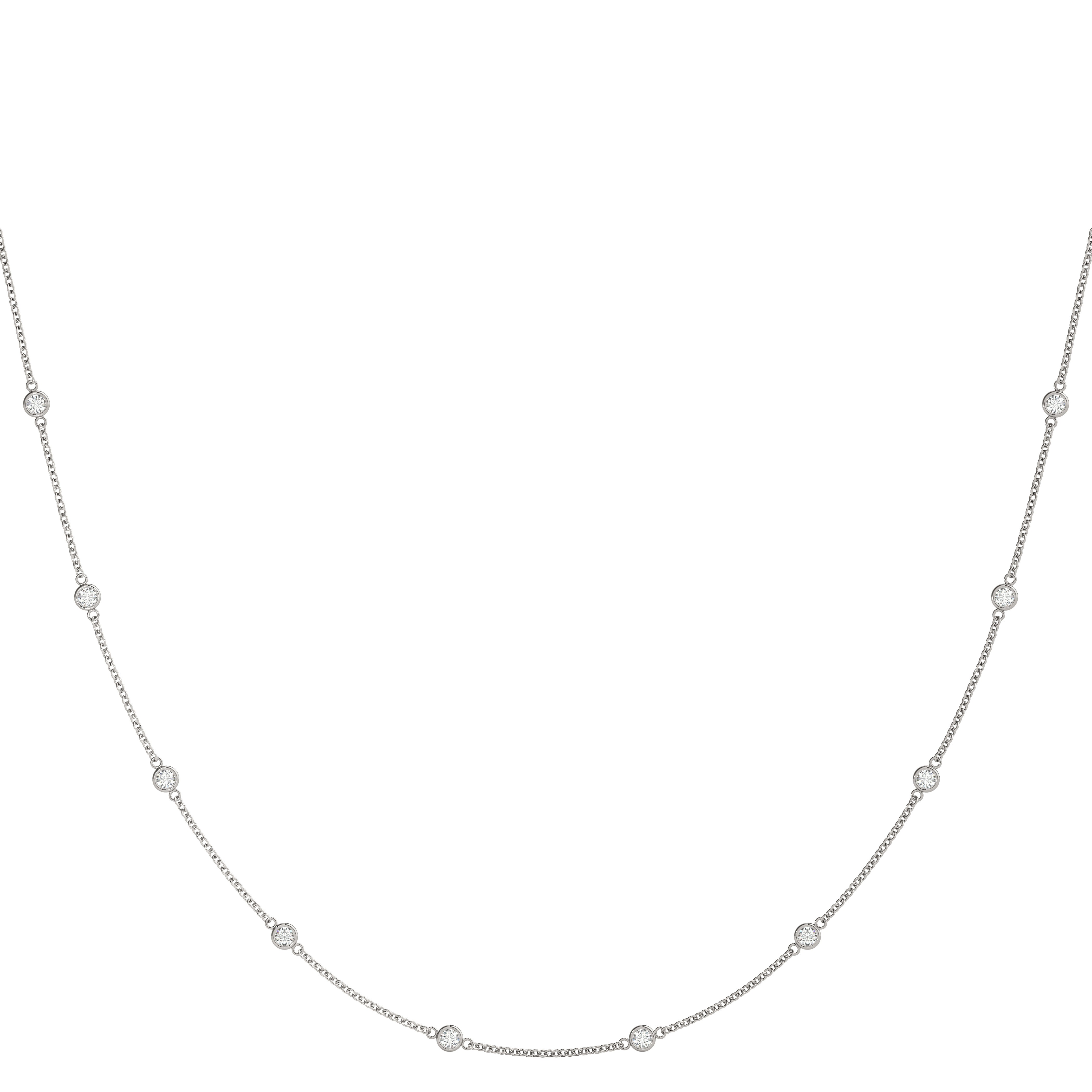 Bezel Set Lab-Created Diamond  Necklace