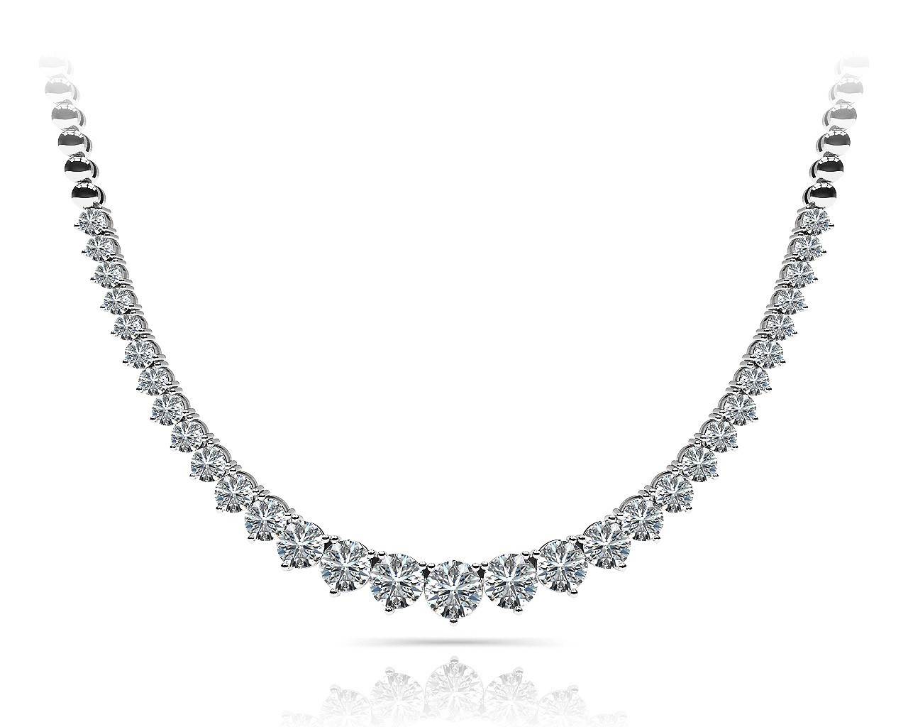 3 Prong Set Natural Diamond  Necklace