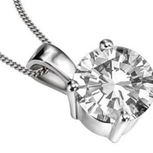4 Prong Natural Diamond  Necklace