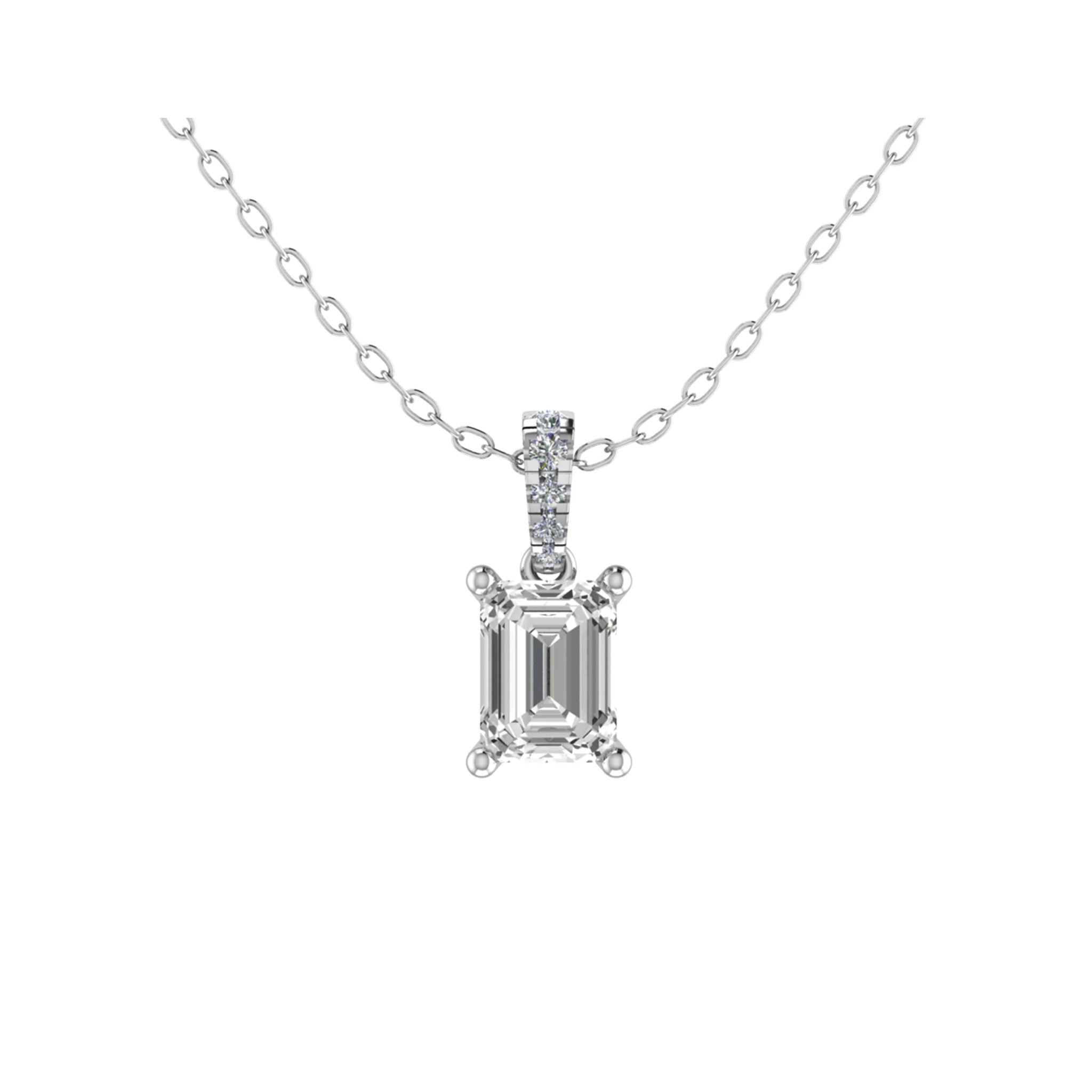 4 Prong Natural Diamond  Necklace