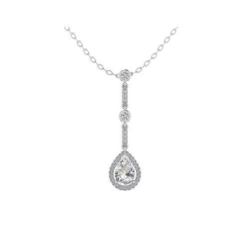 3 Prong Natural Diamond  Necklace