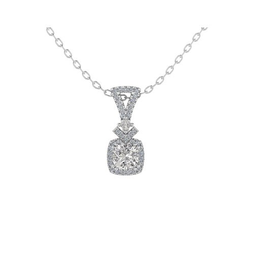 Double Prong 0.75 - 2.25 Carat Natural Diamond  Necklace