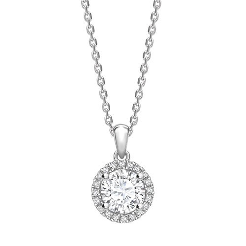 4 Prong Natural Diamond  Necklace