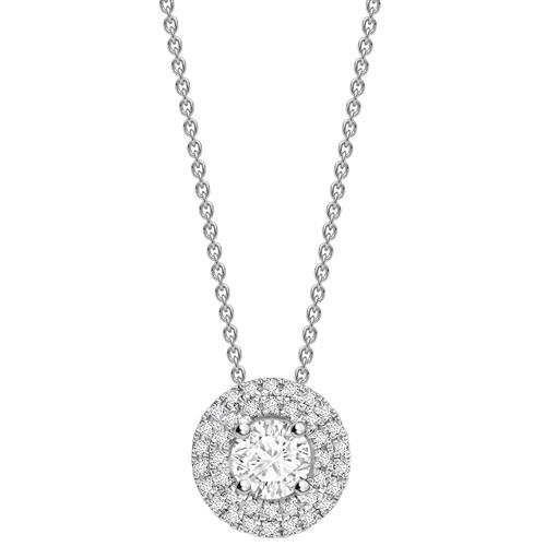 4 Prong Natural Diamond  Necklace