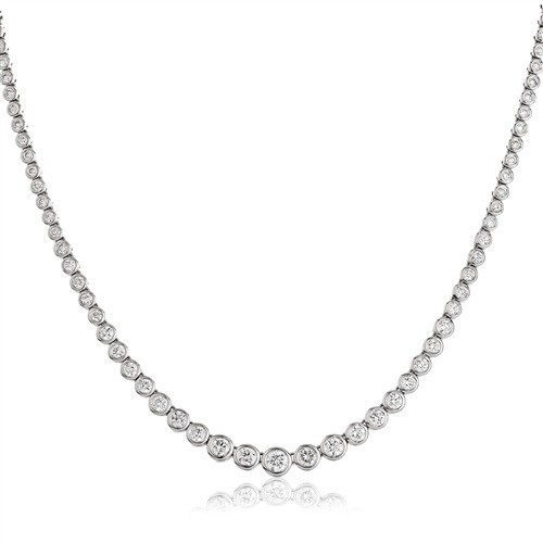 Bezel Set 5.50 Carat Natural Diamond  Necklace