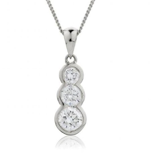 Semi Bezel 0.50 - 1.00 Carat Natural Diamond  Necklace