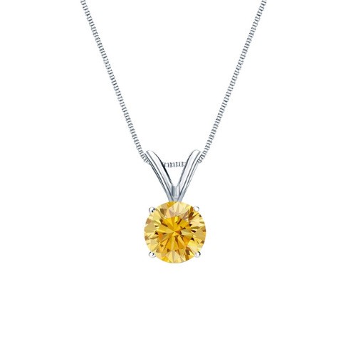 Tycia 0.20 Carat Yellow Diamond 4 Prong  Necklace
