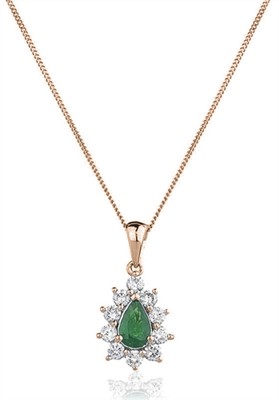 Willow Emerald Prong Set  Necklace