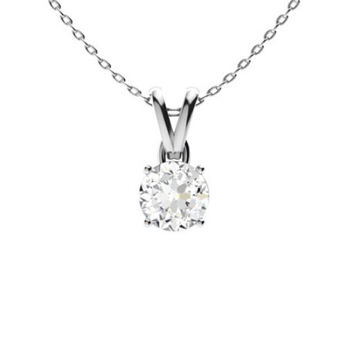 4 Prong Natural Diamond  Necklace