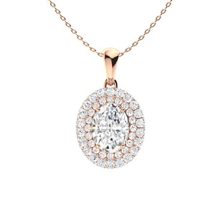 4 Prong Natural Diamond  Necklace