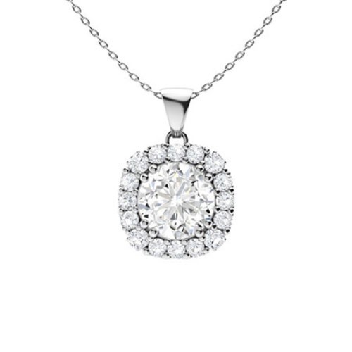 Double Prong Natural Diamond  Necklace
