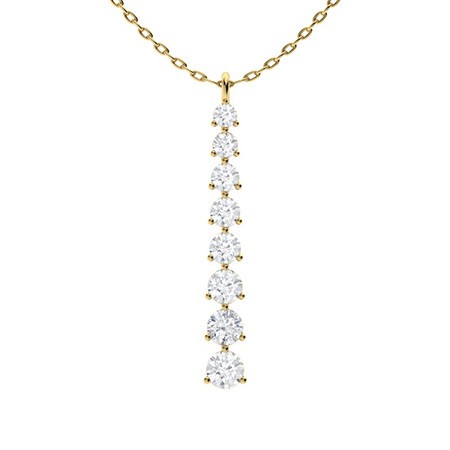 Theronda Natural Diamond 3 Prong  Necklace