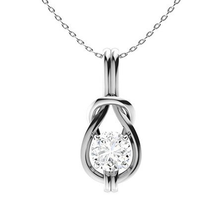 4 Prong Natural Diamond  Necklace