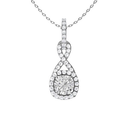 4 Claw Set 0.70 Carat Lab-Created Diamond  Necklace