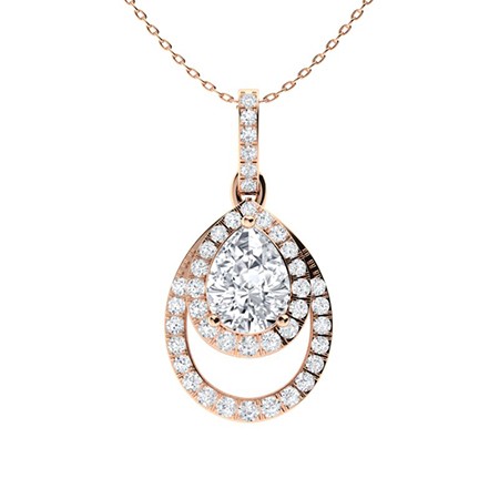 3 Prong Natural Diamond  Necklace