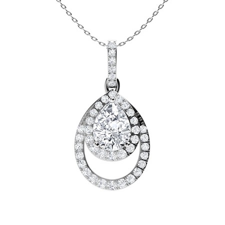 3 Prong Natural Diamond  Necklace