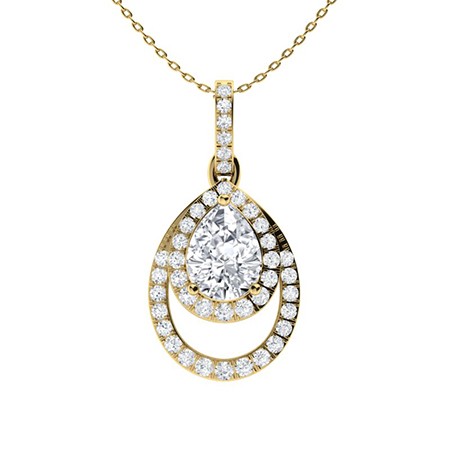3 Prong Natural Diamond  Necklace
