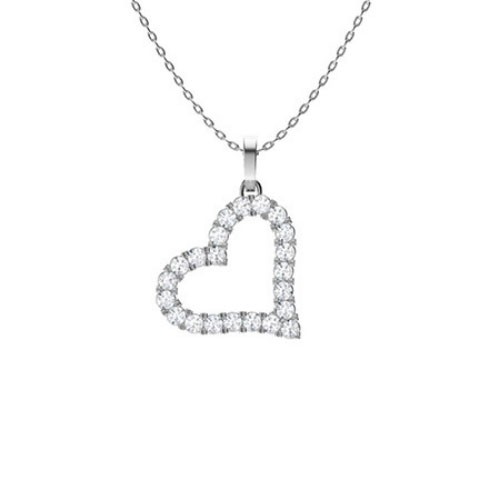Shared Prong 0.10 Carat Natural Diamond  Necklace