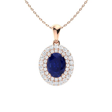 Panha Blue Sapphire 4 Prong  Necklace