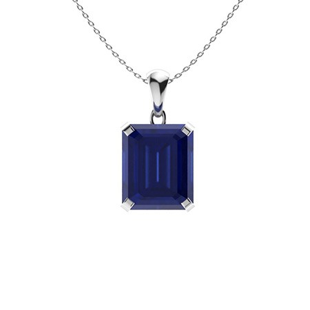 Panima Blue Sapphire 4 Claw Set  Necklace