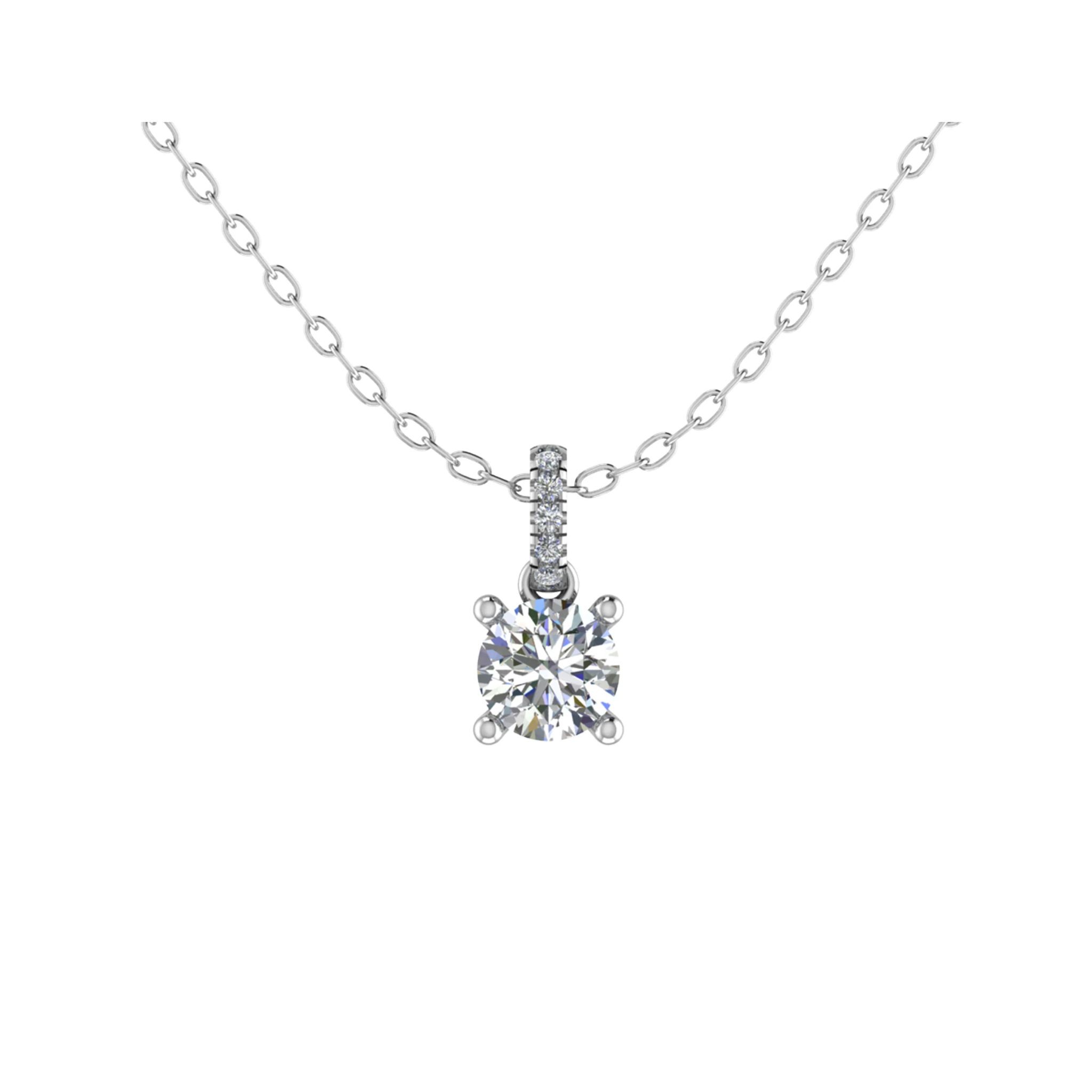 4 Prong Natural Diamond  Necklace