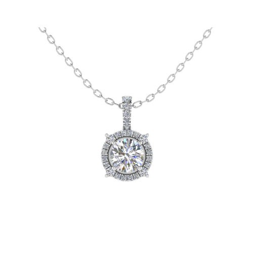 4 Prong Natural Diamond  Necklace