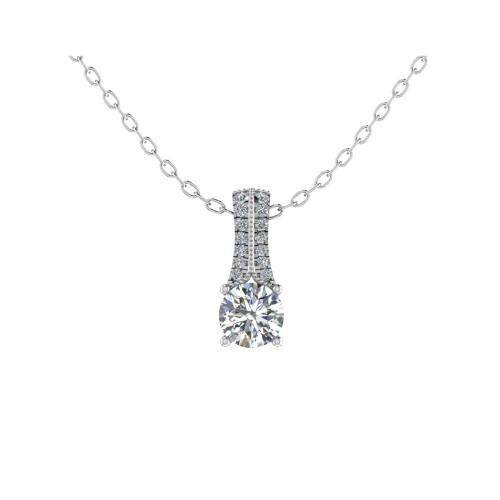 4 Prong Natural Diamond  Necklace