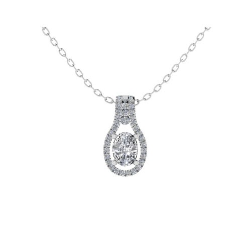 4 Prong Natural Diamond  Necklace