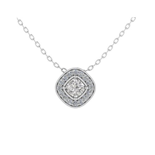4 Prong Natural Diamond  Necklace