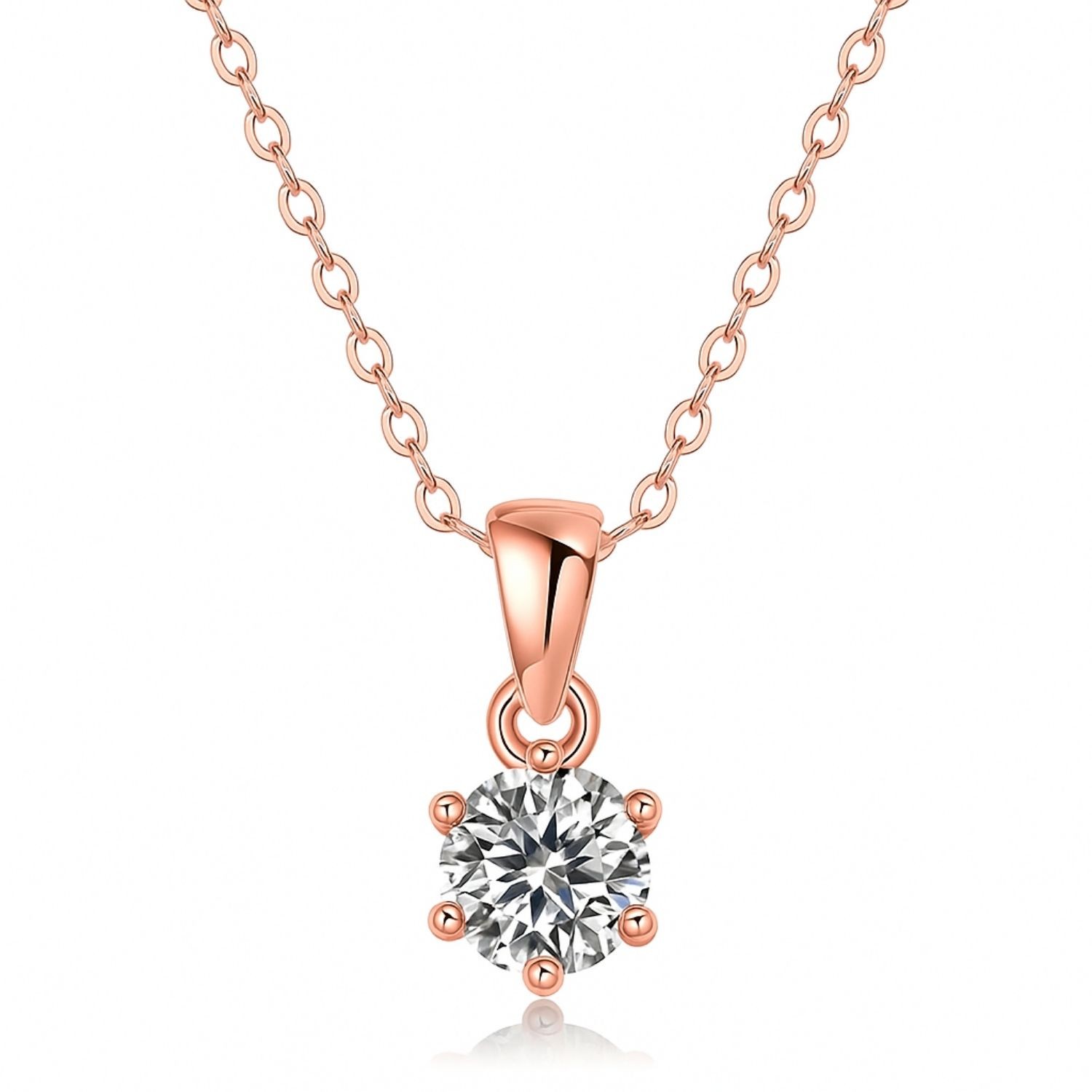 Triystn Natural Diamond 6 Prong  Necklace
