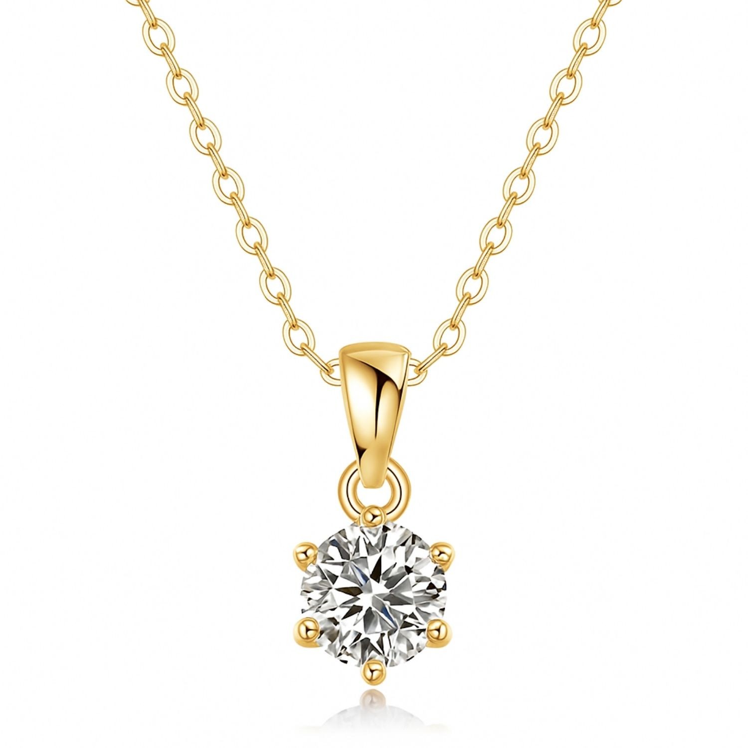 Triystn Natural Diamond 6 Prong  Necklace