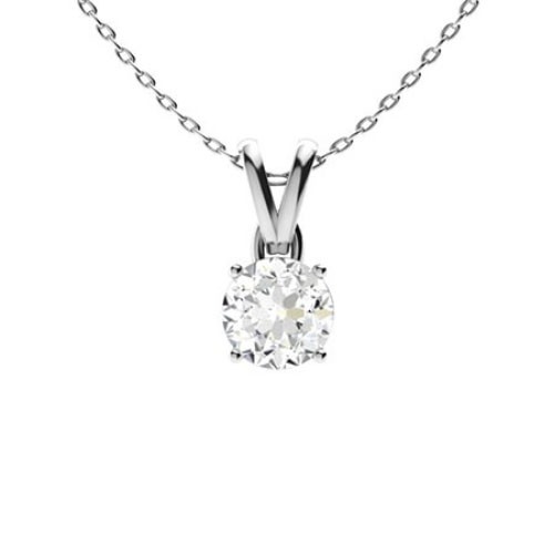 4 Prong Natural Diamond  Necklace
