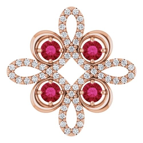 Pheriche Natural Ruby 4 Prong  Necklace