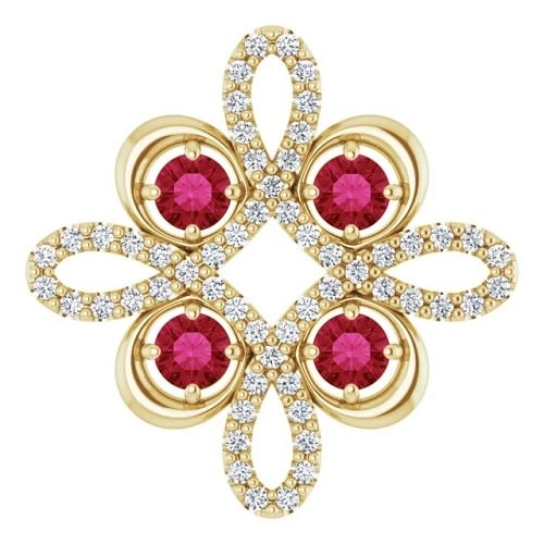 Pheriche Natural Ruby 4 Prong  Necklace