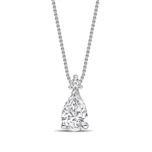 3 Prong Natural Diamond  Necklace