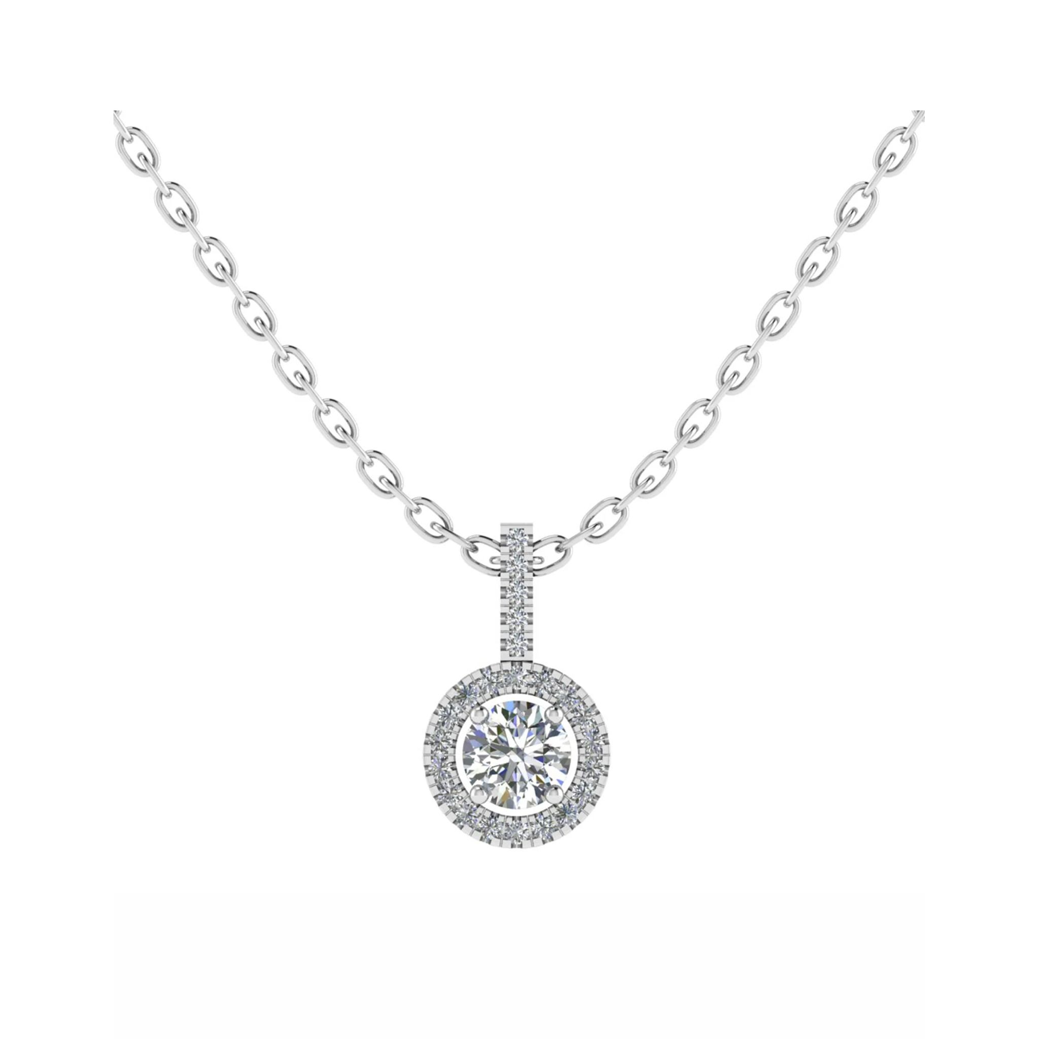 4 Prong 0.20 - 0.75 Carat Natural Diamond  Necklace