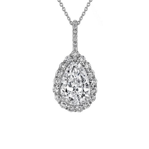 3 Prong Natural Diamond  Necklace