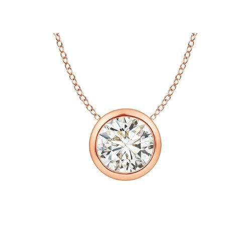 Quenild Natural Diamond Bezel Set  Necklace