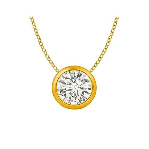 Quenild Natural Diamond Bezel Set  Necklace