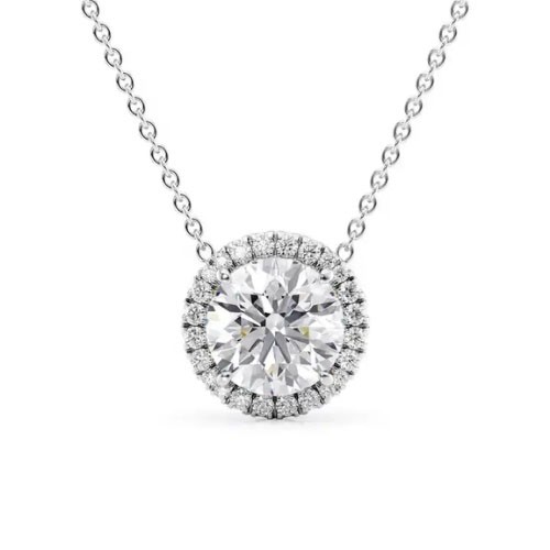 4 Prong 0.34 Carat Natural Diamond  Necklace