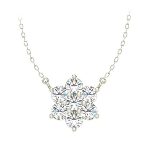 Prong Set 0.10 Carat Natural Diamond  Necklace